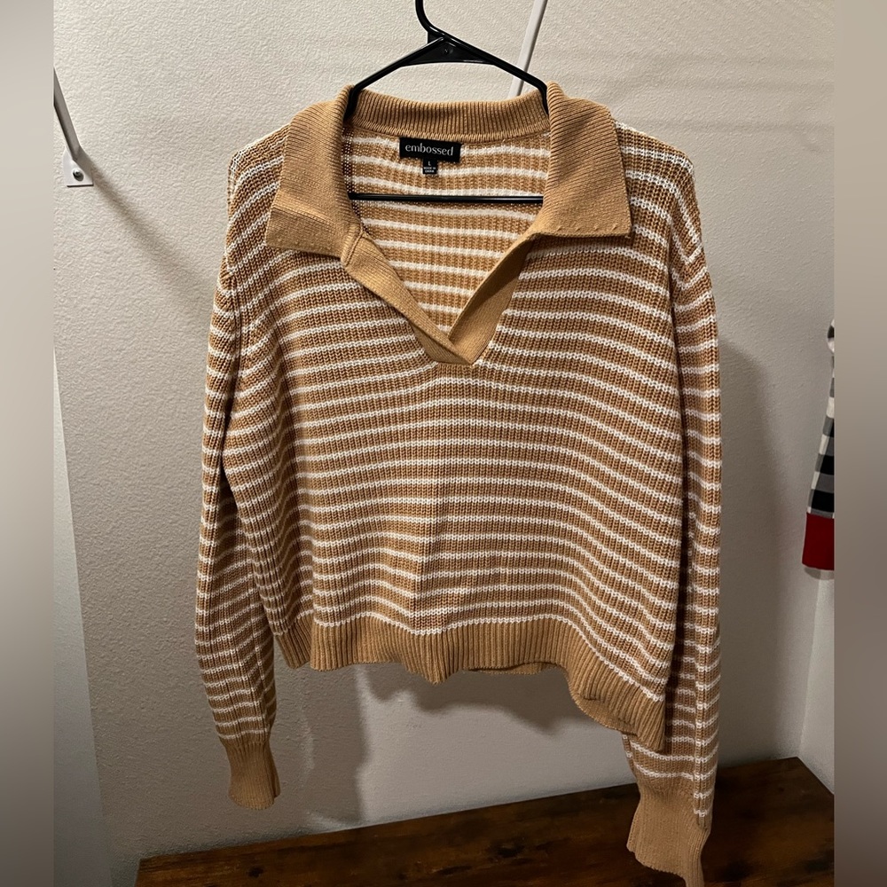 Embossed - Striped Knit - Size L